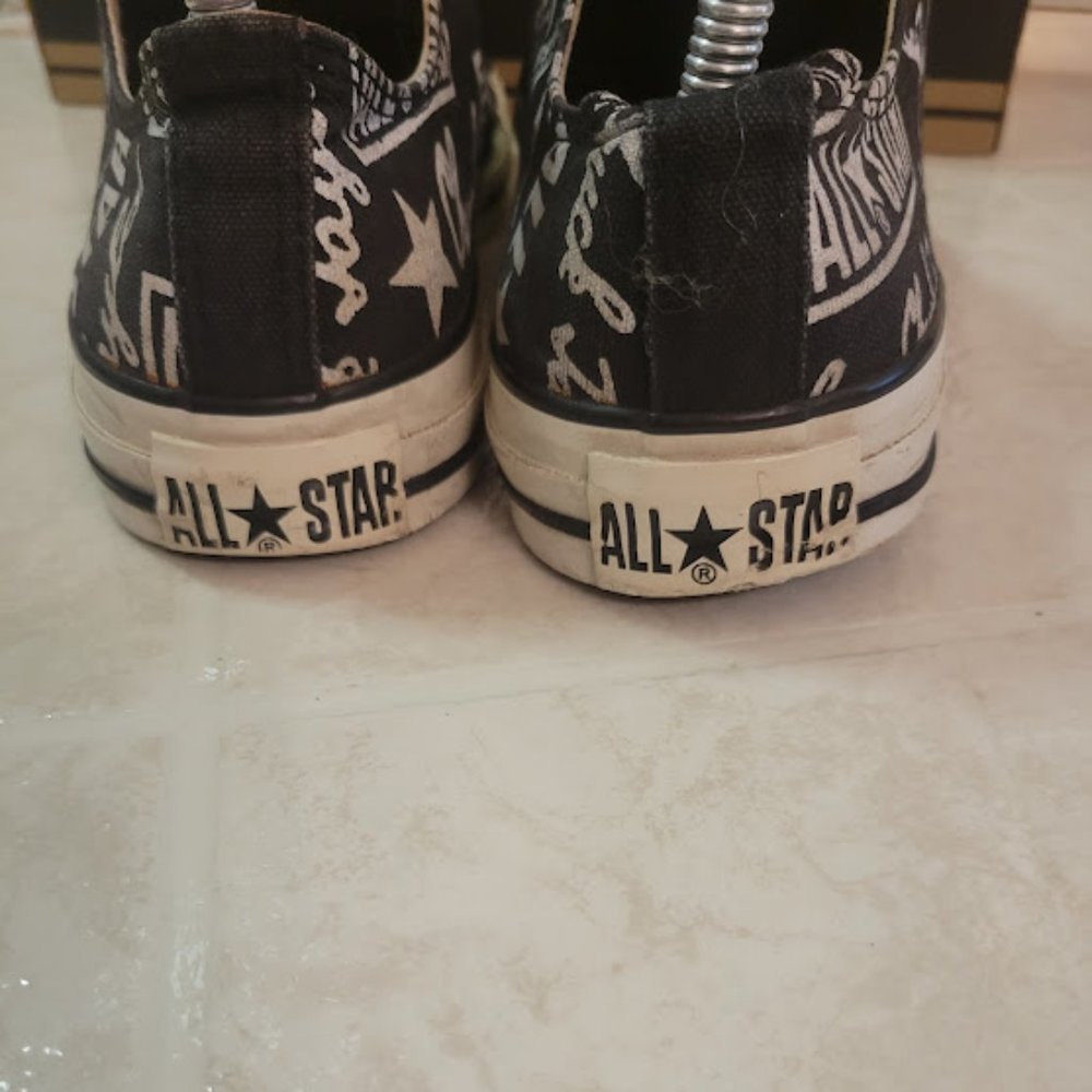 Black Converse with white writing Size 9 - Picture 5 of 6